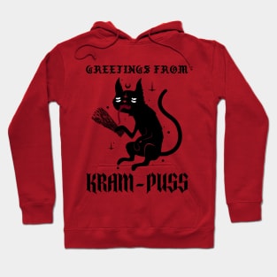 Greetings From Kram-puss, Funny Krampus Cat Christmas Hoodie